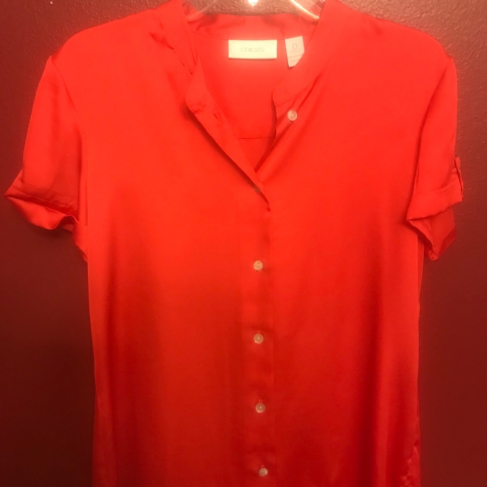 Chico’s coral blouse